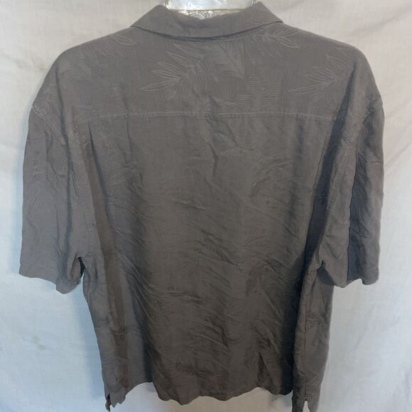 Tommy Bahama Men’s Camp Shirt Size XL Gray Silk Beach Cruise Island - Picture 8 of 12